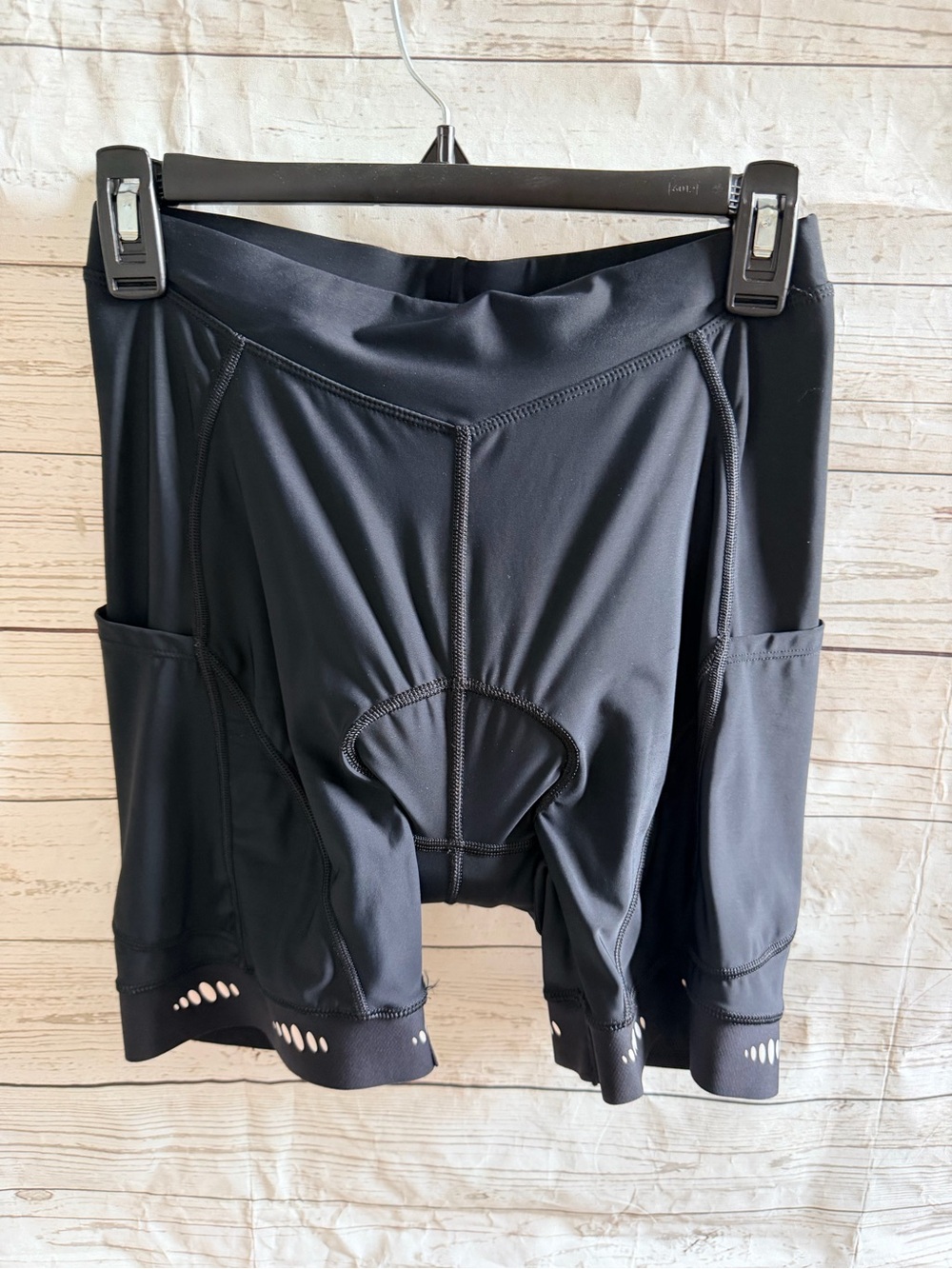 Black Women's Cycling Shorts with Side Pockets